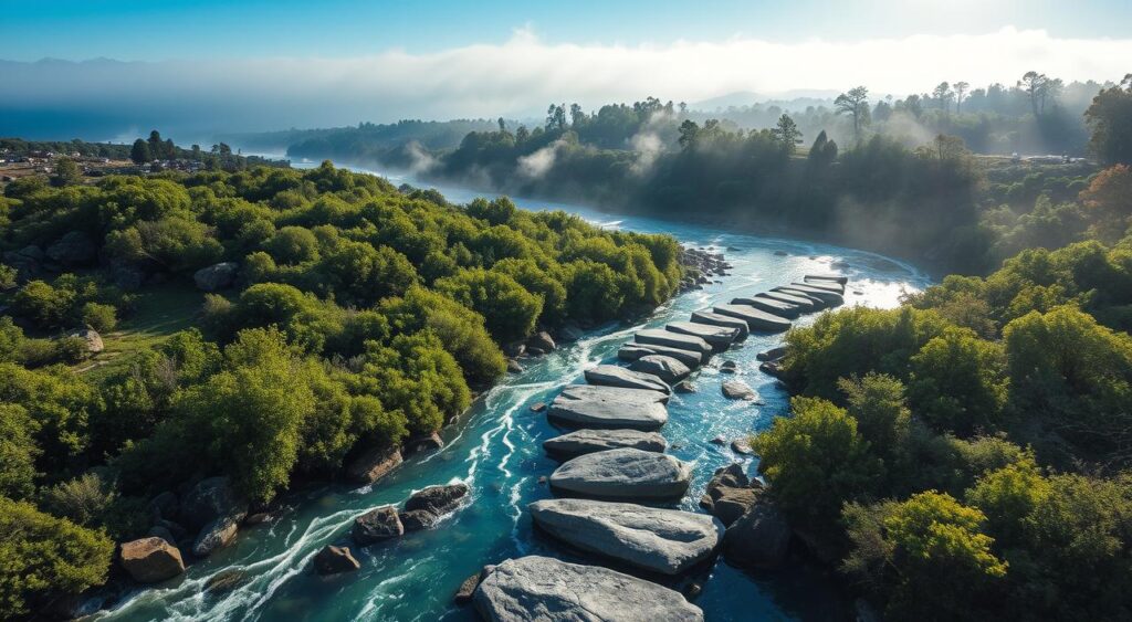 sonhar atravessando um rio