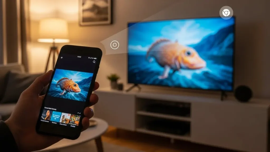 Chromecast integrado: espelhamento de tela do celular na TV Chromecast integrado