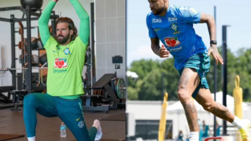 Alisson poupado; Neymar volta a treinar na Seleção