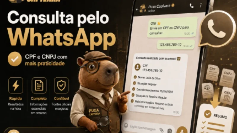 Puxa Capivara: consulte CPF e CNPJ pelo WhatsApp