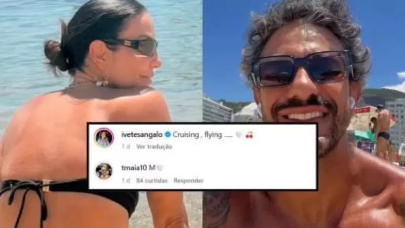 Ivete recebe declaração do namorado em foto de biquíni