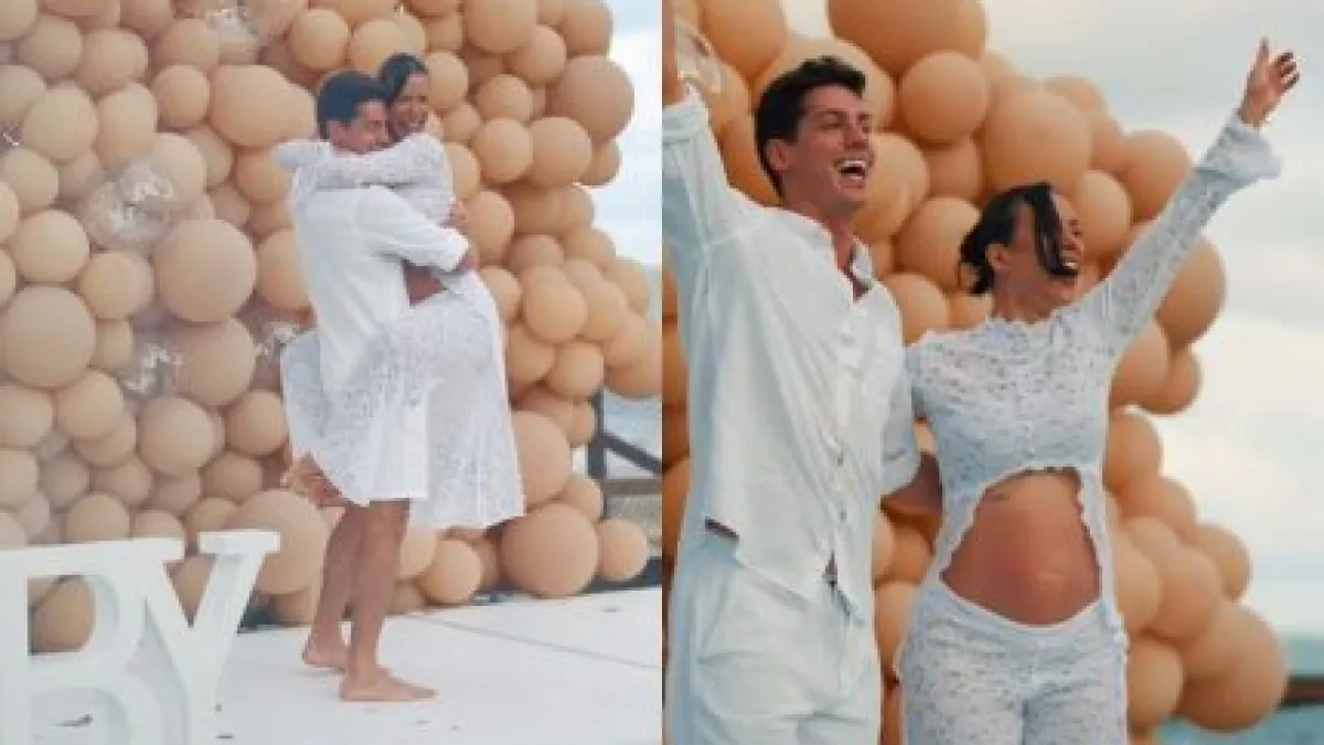 Limãozinho a caminho: Larissa Tomásia anuncia gravidez em chá revelação